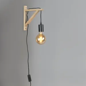 Zidna lampa drvo s crnom - Hangman