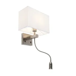 Moderna zidna lampa od čelika s bijelim sjenilom - Bergamo