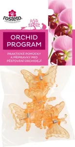 Plastové klipsy pro orchidej, Rosteto MOTÝL, oranžové, 4 ks