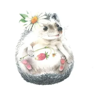 Salveta za dekupaž Wild Strawberry Hedgehog - 1 kom (salvete)