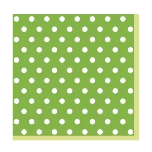 Salveta za dekupaž - Zelena sa točkama - 1 komad (salveta za)