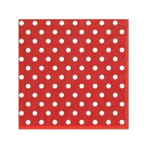 Salvete za dekupaž - Crvena sa točkicama - 1 kom  (salvete za)