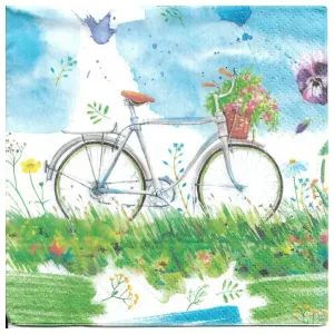 Salvete za dekupaž Watercolour Bicycle - 1 kom  (salvete za)