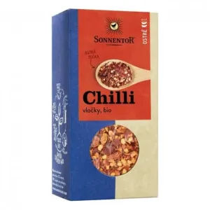 BIO koření, Sonnentor Chilli vločky, Capsicum frutescens, krabička, 45 g