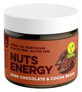 Arašídový krém s hořkou čokoládou a kakaovými nibsy, BOMBUS NUTS ENERGY, 300 g