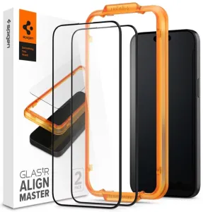 Zaštitno staklo Spigen Glass tR AlignMaster 2 Pack, FC Black - iPhone 15 (AGL06906)