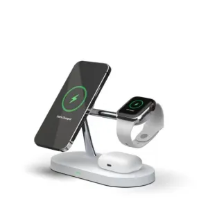 Tech-Protect A12 3in1 MagSafe bežični punjač za telefon / AirPods / Apple Watch, bijela #372424
