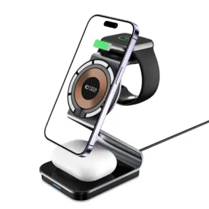Tech-Protect A29 MagSafe bežični punjač za telefon / Apple Watch / AirPods 15W, crno