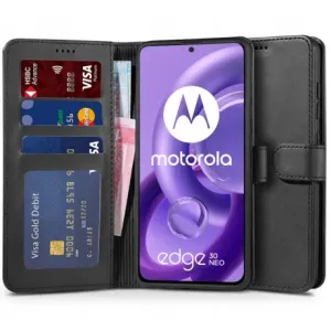 Tech-Protect Wallet preklopna maska za Motorola Edge 30 Neo, crno #372874