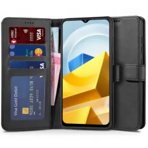 Tech-Protect Wallet preklopna maska za Xiaomi Poco M5, crno