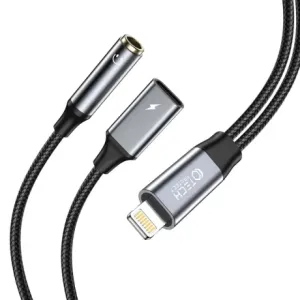 Tech-Protect Ultraboost adapter Lightning - 3.5mm jack / lightning, siva #414591