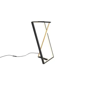 Stolna svjetiljka crna sa zlatom uklj. LED 3-stupanjska prigušivost u Kelvinima - Milena