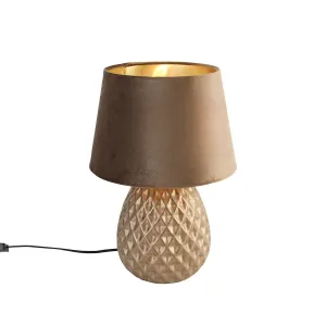 Klasična stolna lampa smeđa 35 cm - Betty