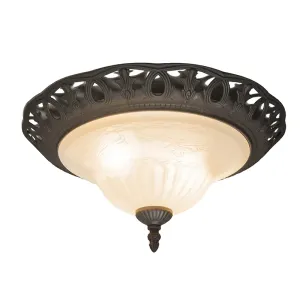 Rustikalna smeđa stropna svjetiljka sa staklom - Elegantna