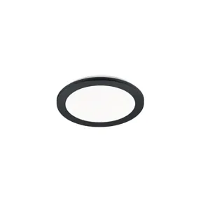 Stropna svjetiljka okrugla crna 26 cm, uključujući LED trostupanjsku zatamnjivu IP44 - Lope