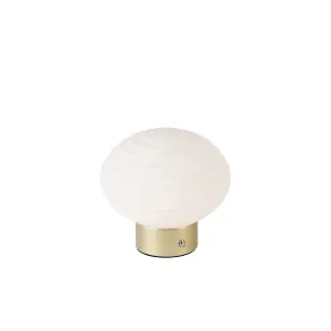 Punjiva stolna svjetiljka od mesinga s opalnim staklom - Lexie