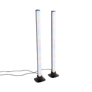 Crna stolna lampa uklj. LED s daljinskim upravljačem i RGB - Arnold