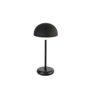 Crna stolna svjetiljka s punjivom LED lampom i prigušivačem na dodir u 3 koraka - Maureen