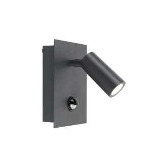 Vanjska vanjska zidna svjetiljka siva IP54 s LED senzorom pokreta - Simon