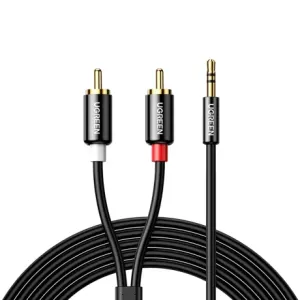 Ugreen AV116 audio kabel 3.5mm mini jack / 2RCA 1.5m, crno