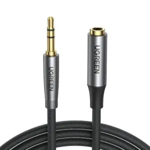 Ugreen AV190 audio kabel 3.5mm mini jack M/F 2m, siva #373635