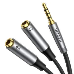Ugreen AV192 audio splitter kabel 3.5mm M/2xF 20cm, crno #373637