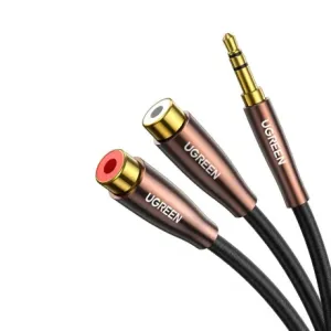 Ugreen AV194 audio kabel 3.5 mm jack / 2xRCA 25cm, crno #373627