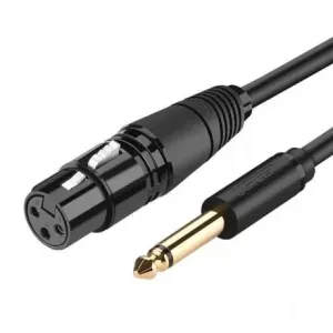 Ugreen AV131 audio kabel XLR - 6.35mm jack M/F 2m, crno #373539