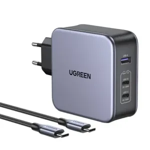 Ugreen CD289 GaN punjač 2x USB-C / USB 140W + kabel USB-C, srebro #373859