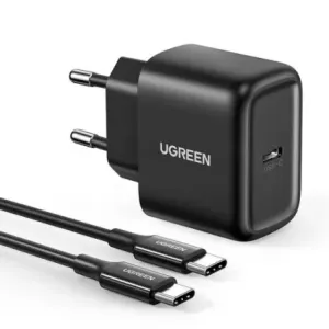 Ugreen Travel punjač USB-C 25W PD + kabel USB-C 2m, crno #373646