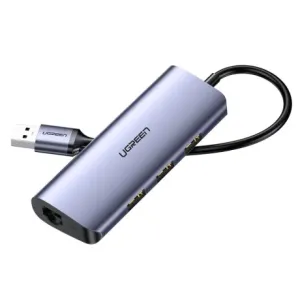 Ugreen CM252 HUB adapter USB-C - 3x USB / RJ45 / micro USB, siva #373812