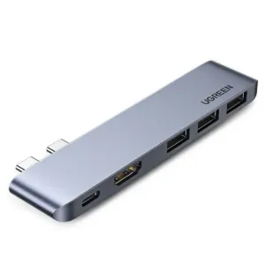 Ugreen HUB adapter za MacBook Pro / Air, 2x USB-C / 3x USB 3.0 / HDMI, siva #373686