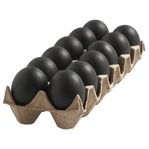 Crna plastična jaja - 12 kom / 6 cm (Uskršnje dekoracije)