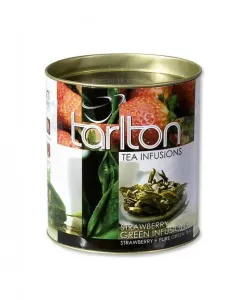 Aromatizovaný zelený čaj, Tarlton Green Strawberry, plechová dóza, sypaný, 100 g