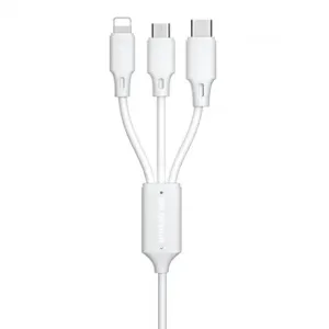 WK Design 3in1 kabel USB - Micro USB / Lightning / USB-C 2A 1.15m, bijela #374062