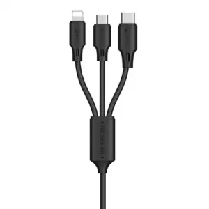 WK Design 3in1 kabel USB - Micro USB / Lightning / USB-C 2A 1.15m, crno #374061