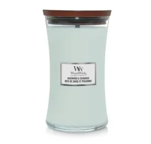 Aromatická svíčka váza, WoodWick Sagewood & Seagrass, hoření až 120 hod