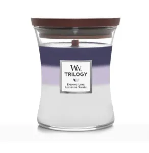 Aromatická svíčka váza, WoodWick Trilogy Evening Luxe, hoření až 65 hod