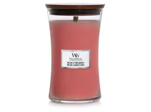 Aromatická svíčka váza, WoodWick Melon & Pink Quartz, hoření až 120 hod