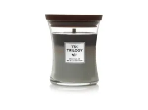 Aromatická svíčka váza, WoodWick Trilogy Mountain Air, hoření až 65 hod