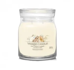 Aromatická svíčka, Yankee Candle Signature Soft Wool & Amber, hoření až 50 hod