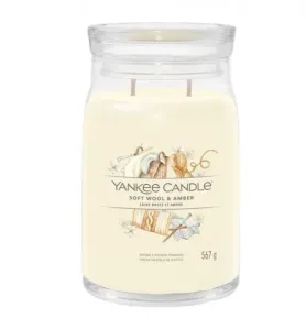Aromatická svíčka, Yankee Candle Signature Soft Wool & Amber, hoření až 90 hod