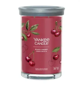 Aromatická svíčka, Yankee Candle Signature Tumbler Black Cherry, hoření až 100 hod