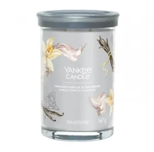 Aromatická svíčka, Yankee Candle Signature Tumbler Smoked Vanilla & Cashmere, hoření až 100 hod
