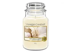 Aromatická svíčka, Yankee Candle Soft Wool & Amber, hoření až 150 hod